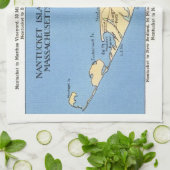 Linge De Cuisine Carte ancienne de Nantucket (Plié)