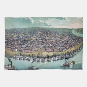 Linge De Cuisine Carte Ancienne Saint-Louis Missouri Fleuve Mississ