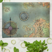 Linge De Cuisine Carte antique (Plié)