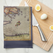 Linge De Cuisine Carte antique du Japon par Mercator et Hondius (Quart Plié)