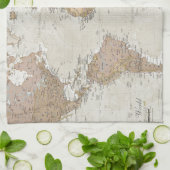 Linge De Cuisine Carte antique du monde (Plié)