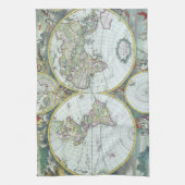 Linge De Cuisine Carte antique du monde du 17e siècle, Frederick De (Vertical)