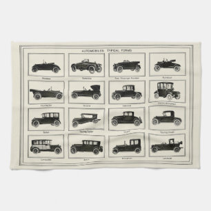 Linge De Cuisine Carte automobile classique Collecteur d'art vintag