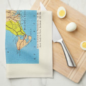 Linge De Cuisine Carte automobile de Martha's Vineyard Island (Quart Plié)