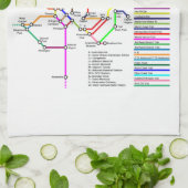 Linge De Cuisine Carte cyclable Washington DC 16x24 Cotton Kitchen (Plié)