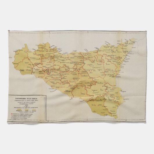 Linge De Cuisine Carte d'activité de Mafia en Sicile Italie 1900 (Horizontal)