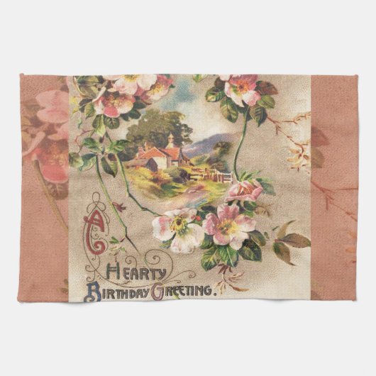 Linge De Cuisine Carte d'anniversaire vintage (Horizontal)