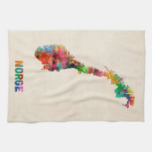 Linge De Cuisine Carte d'aquarelle de la Norvège (Horizontal)