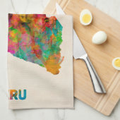 Linge De Cuisine Carte d'aquarelle du Pérou (Quart Plié)