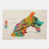 Linge De Cuisine Carte d'aquarelle du Pérou (Horizontal)