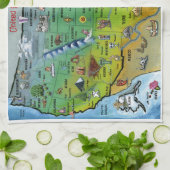 Linge De Cuisine Carte de bande dessinée des Etats-Unis (Plié)