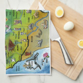 Linge De Cuisine Carte de bande dessinée des Etats-Unis (Quart Plié)