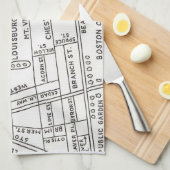 Linge De Cuisine Carte de Beacon Hill à Boston  (Quart Plié)