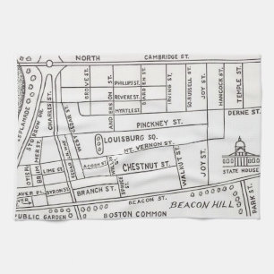 Linge De Cuisine Carte de Beacon Hill à Boston 