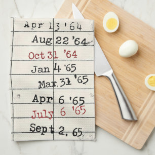 Linge De Cuisine Carte de bibliothèque rétro