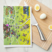 Linge De Cuisine Carte de Dallas Fort Worth (Quart Plié)