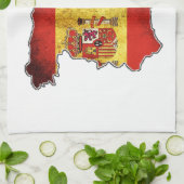 Linge De Cuisine Carte de drapeau de l'Espagne (Plié)