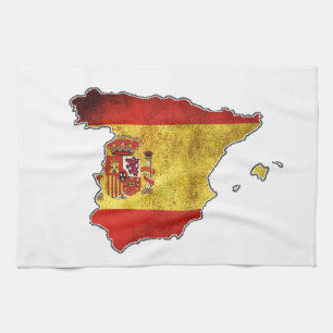 Linge De Cuisine Carte de drapeau de l'Espagne
