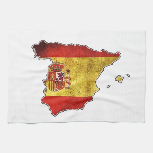Linge De Cuisine Carte de drapeau de l'Espagne (Horizontal)