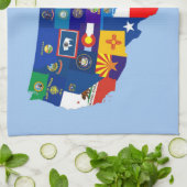 Linge De Cuisine carte de drapeau de république des Etats-Unis (Plié)