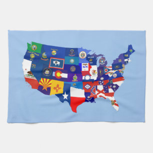 Linge De Cuisine carte de drapeau de république des Etats-Unis