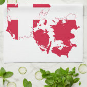 Linge De Cuisine Carte de drapeau du Danemark (Plié)