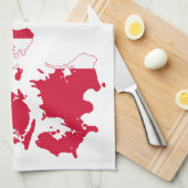 Linge De Cuisine Carte de drapeau du Danemark (Quart Plié)