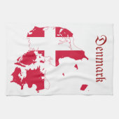 Linge De Cuisine Carte de drapeau du Danemark (Horizontal)