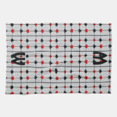 Linge De Cuisine Carte de jeu Art Déco Convient v2 Monogrammé (Horizontal)