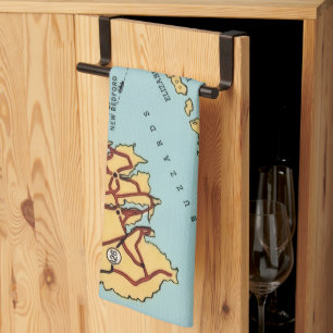 Linge De Cuisine Carte de la côte de Martha's Vineyard