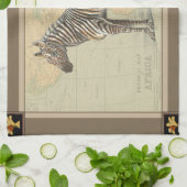 Linge De Cuisine Carte de l'Afrique et un zèbre (Plié)