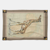 Linge De Cuisine Carte de l'Afrique et une girafe (Horizontal)