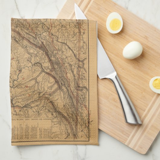 Linge De Cuisine Carte de l'état de Virginie (1865) (Quart Plié)