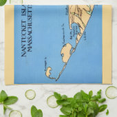 Linge De Cuisine Carte de l'île de Nantucket (Plié)