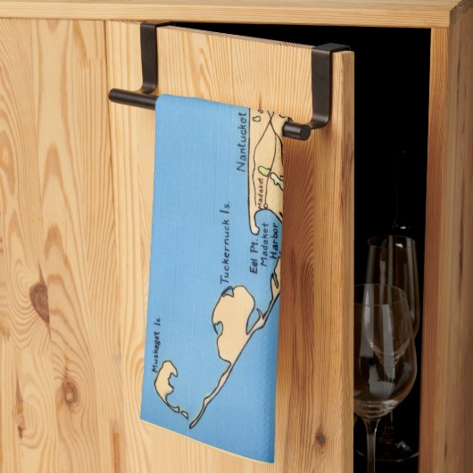 Linge De Cuisine Carte de l'île de Nantucket (Pliage en tiers)