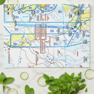 Linge De Cuisine Carte de navigation aérienne de l'aéroport Seattle