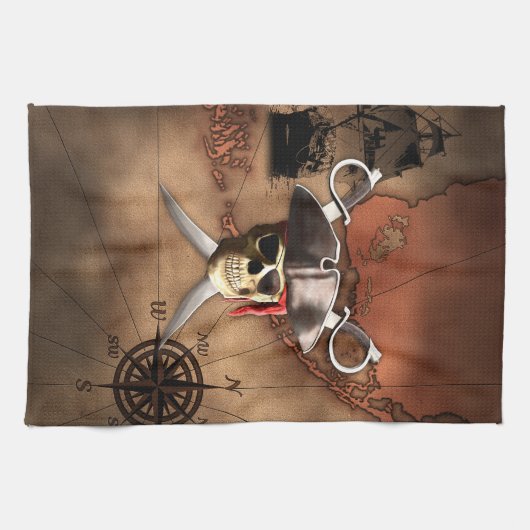 Linge De Cuisine Carte de pirate (Horizontal)