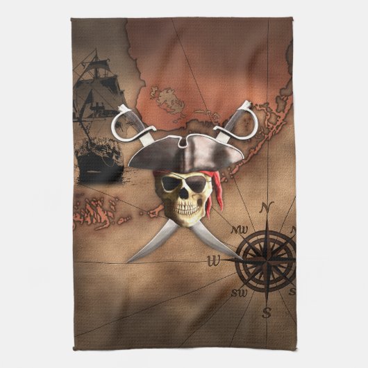 Linge De Cuisine Carte de pirate (Vertical)