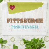 Linge De Cuisine Carte de Pittsburgh, Pennsylvanie - à la maison (Plié)