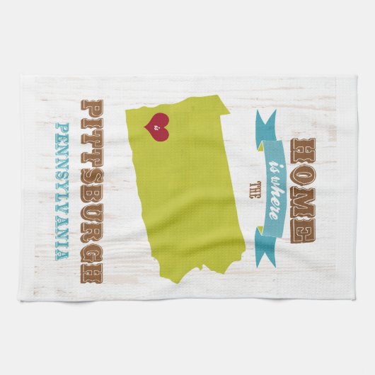 Linge De Cuisine Carte de Pittsburgh, Pennsylvanie - à la maison (Horizontal)