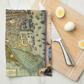 Linge De Cuisine Carte des rues antiques d'Amsterdam, Pays-Bas (Quart Plié)