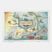 Linge De Cuisine Carte du Cap Cod MA  (Horizontal)