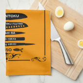 Linge De Cuisine Carte du couteau de filtration de poisson de cuisi (Quart Plié)