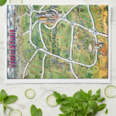 Linge De Cuisine Carte du dessin animé de Houston au Texas (Plié)