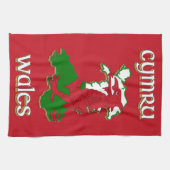 Linge De Cuisine Carte du drapeau du Pays de Galles Cymru (Horizontal)