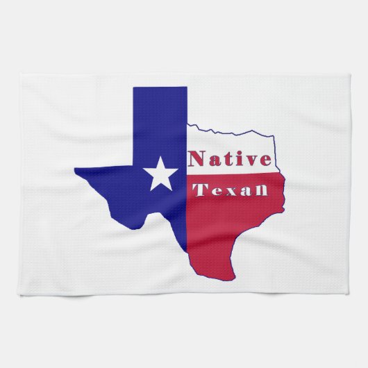 Linge De Cuisine Carte du drapeau texan natif (Horizontal)