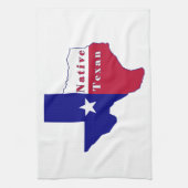 Linge De Cuisine Carte du drapeau texan natif (Vertical)