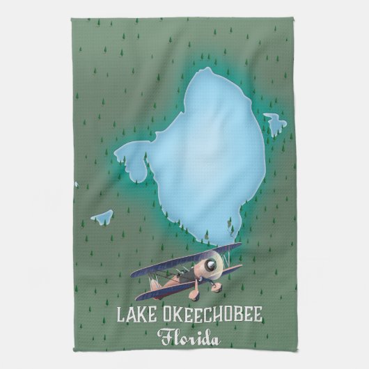 Linge De Cuisine Carte du lac Okeechobee Floride. (Vertical)
