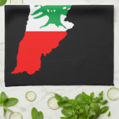 Linge De Cuisine Carte du Liban avec drapeau (Plié)