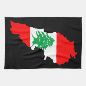 Linge De Cuisine Carte du Liban avec drapeau (Horizontal)